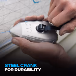 OX Tools Contractor 100ft Chalk Line Tool Aluminum Construction Steel Crank & 1:1 Gear Ratio and Cotton and Nylon Basic Fine Line Marking Tool Profess