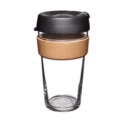 KeepCup Brew Cork Black, Black, Transparent, Wood, Polypropylene (PP), Coffee, 454 ml, 6.3 cm, 148 mm
