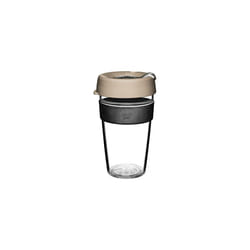 Original Clear, Reusable Plastic Coffee Cup | Splashproof Lid, BPA Free, Barista Grade | Large | 16oz / 454ml | Milk