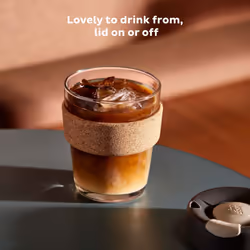 KeepCup Brew Cork - Reusable Coffee Cup Tempered Glass and Natural Cork  M 12oz/340ml - Deep