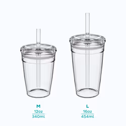 KeepCup Cold Cup - Clear Ice Coffee Tumbler with Lid and Straw - 16oz (454ml)