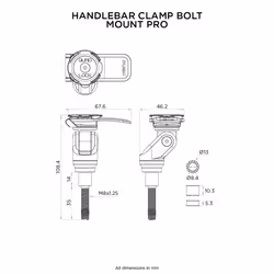 Quad Lock Handlebar Clamp Bolt Mount Pro Passive holder Action camera, Mobile phone/Smartphone Black - Additional view 6