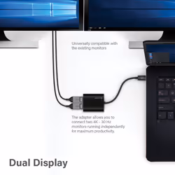 ALOGIC USB-C to Dual DisplayPort 2.0 Adapter-4K-30Hz - Additional view 4