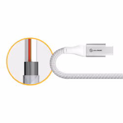 ALOGIC Super Ultra USB 2.0 USB-C to USB-C Cable - 5A/480Mbps - Silver - 30cm - Additional view 6