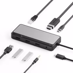 ALOGIC FUPHD1 laptop dock/port replicator Wired USB 3.2 Gen 1 (3.1 Gen 1) Type-A Grey, Black - Additional view 2