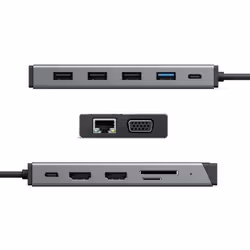ALOGIC DUCDDV3V2 laptop dock/port replicator Wired USB 3.2 Gen 1 (3.1 Gen 1) Type-A + Type-C Grey - Additional view 3