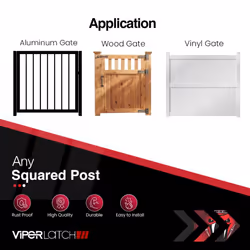 Safetech Hardware ViperX1 Gravity Gate Latch | One-Sided Keyed Lock | 2 Independent Latching Hooks Key Lockable One Side | Privacy Gate Gravity Latch