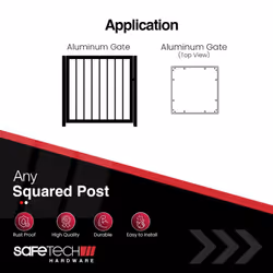 Safetech Hardware TopKlik Self Closing Gate Hinges | Self-Aligning Heavy Duty Spring Hinges | Adjustable Tension | Pool Safety Hinges | Any Square Pos