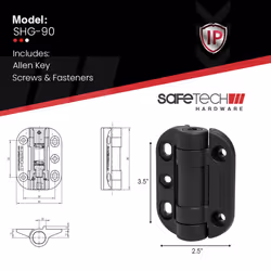Safetech Hardware TopKlik Self Closing Gate Hinges | Self-Aligning Heavy Duty Spring Hinges | Adjustable Tension | Pool Safety Hinges | Any Square Pos