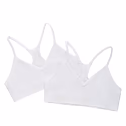 2 Pack Bonds Girls Kids Sports Seamfree Racer Back Super Stretchy Crop Top Bra UXNK2A - 10-12