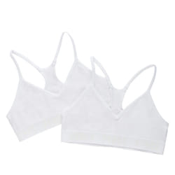 2 Pack Bonds Girls Kids Sports Seamfree Racer Back Super Stretchy Crop Top Bra UXNK2A - 8-10