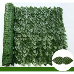 50X200cm Artificial Ivy Hedge Green Leaf Fence Panels Faux Privacy Fence Screen for Home Outdoor Garden Balcony Decoratio - 100X300cm, Dark Green Dill