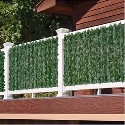 50X200cm Artificial Ivy Hedge Green Leaf Fence Panels Faux Privacy Fence Screen for Home Outdoor Garden Balcony Decoratio - 100X300cm, Dark Green Dill