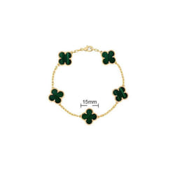 V Golden Family Four Leaf Grass Bracelet Women's Version 18K Rose Gold Flower Both Flower Natural Black And White Frital Red Chal - Peacock Clean+Gold