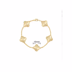 V Golden Family Four Leaf Grass Bracelet Women's Version 18K Rose Gold Flower Both Flower Natural Black And White Frital Red  ...