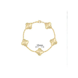 V Golden Family Four Leaf Grass Bracelet Women's Version 18K Rose Gold Flower Both Flower Natural Black And White Frital Red Chalsced - Laser+gold