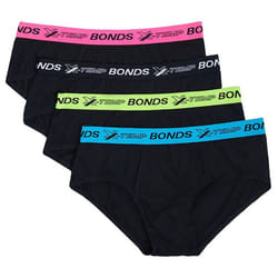 Bonds 4 Pack X-Temp Briefs Mens Cotton Sports Undies Underwear Black MXEG4A - L