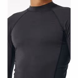 Rip Curl LS UPF 50+ Rash Vest ~ Dawn patrol black marle - M