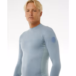 Rip Curl LS UPF 50+ Rash Vest ~ Dawn patrol blue marle - L