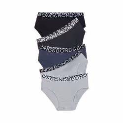 5 Pack Bonds Boys Briefs Kids Comfy Cotton Undies Underwear Black Grey UWBT5A Multi Bulk Assorted - 10-12