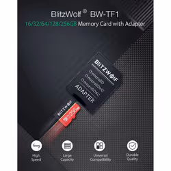 BlitzWolf BW-TF1 Class 10 V30 1080p FHD Micro SD TF Memory Card - 256G
