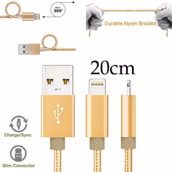 20cm Apple iPhone 7 8 X Xs XR 11 12 Pro Max Mini Data Lightning Charger Cable