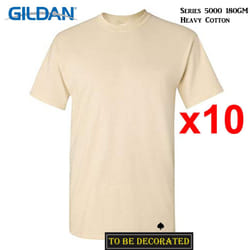10 Packs Gildan T-SHIRT Basic Tee S - 5XL Small Big Men Heavy Cotton (Sand) - 2XL