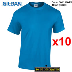 10 Packs Gildan T-SHIRT Basic Tee S - 5XL Small Big Men Heavy Cotton (Sapphire) - 2XL