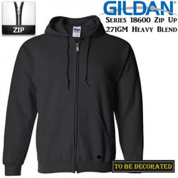 Gildan Black Zip Up Hoodie Heavy Blend Basic Hooded Sweatshirt Sweater Men - M