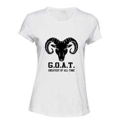 GOAT Greatest Of All Time Bighorn Sheep Head Ladies Women T Shirt Tee Top - White, S
