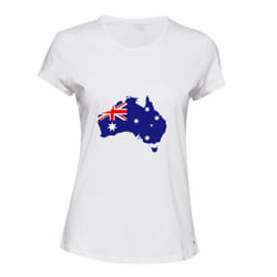 Australian Australia Map Flag Country States White Ladies Women T Shirt Tee Top - M