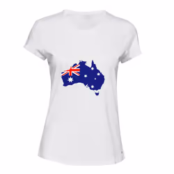 Australian Australia Map Flag Country States White Ladies Women T Shirt Tee Top - L