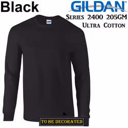 Gildan Long Sleeve T-SHIRT Black Basic tee S-5XL Men's Ultra Cotton - XL