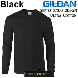Gildan Long Sleeve T-SHIRT Black Basic tee S-5XL Men's Ultra Cotton - 4XL