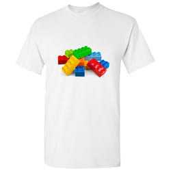 Colourful Lego Building Blocks Brick Fun Toys Men T Shirt Tee Top - White, 2XL