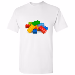 Colourful Lego Building Blocks Brick Fun Toys Men T Shirt Tee Top - White, 4XL