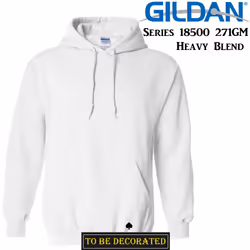 Gildan White Hoodie Heavy Blend Basic Hooded Sweat Sweater Men's XS - 5XL - S