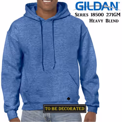 Gildan Heather Sport Royal Blue Hoodie Heavy Blend Hooded Sweat Mens - 2XL