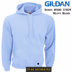 Gildan Light Blue Hoodie Heavy Blend Basic Hooded Sweat Mens Pullover - M