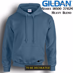 Gildan Indigo Blue Hoodie Heavy Blend Hooded Sweat Mens Pullover - M
