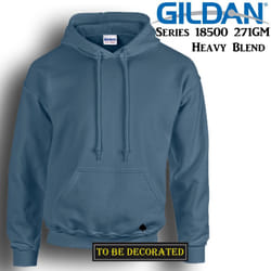 Gildan Indigo Blue Hoodie Heavy Blend Hooded Sweat Mens Pullover - M