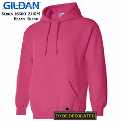 Gildan Heliconia Pink Hoodie Heavy Blend Hooded Sweat Mens Pullover - M