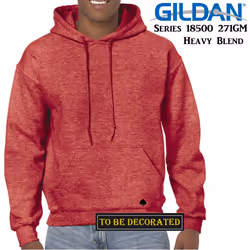 Gildan Heather Sport Scarlet Red Hoodie Heavy Blend Hooded Sweat Men - L