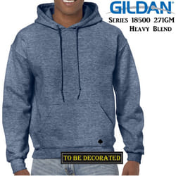 Gildan Heather Sport Dark Navy Hoodie Heavy Blend Hooded Sweat Mens - L