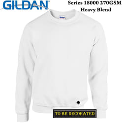 Gildan White Heavy Blend Sweat Sweater Jumper Sweatshirt Mens S - XXL - S