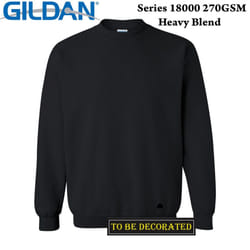 Gildan Black Heavy Blend Sweat Sweater Jumper Sweatshirt Mens S - 5XL - S