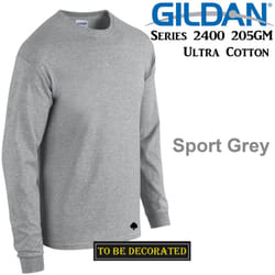 Gildan Long Sleeve T-SHIRT Sport Grey basic tee S - 5XL Men's Ultra Cotton - XL