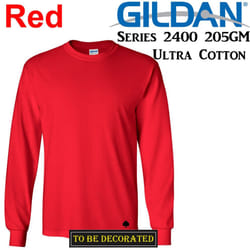 Gildan Long Sleeve T-SHIRT Red Basic tee S - XXL Men's Ultra Cotton jumper - M