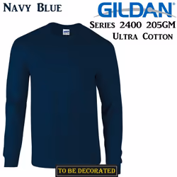 Gildan Long Sleeve T-SHIRT Navy Blue Basic tee S-5XL Men's Ultra Cotton - 4XL