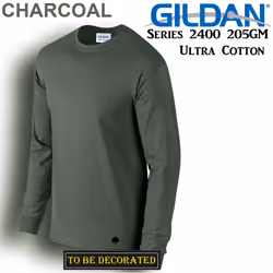 Gildan Long Sleeve T-SHIRT Charcoal Basic tee S - XXXL Men's Ultra Cotton - L